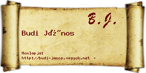Budi János névjegykártya
